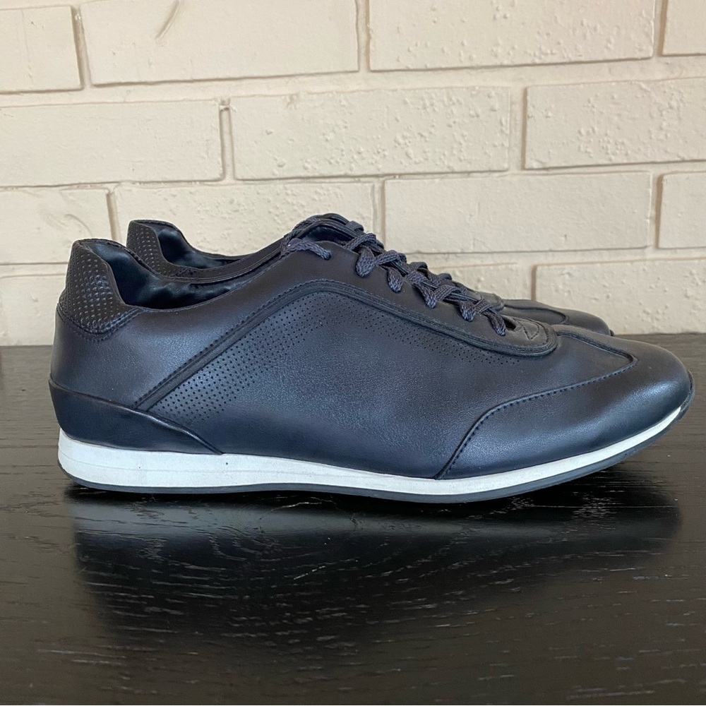 Zara Man Shoes Mens 42 US 9 Black Leather Business Casual Dress Work Sneakers